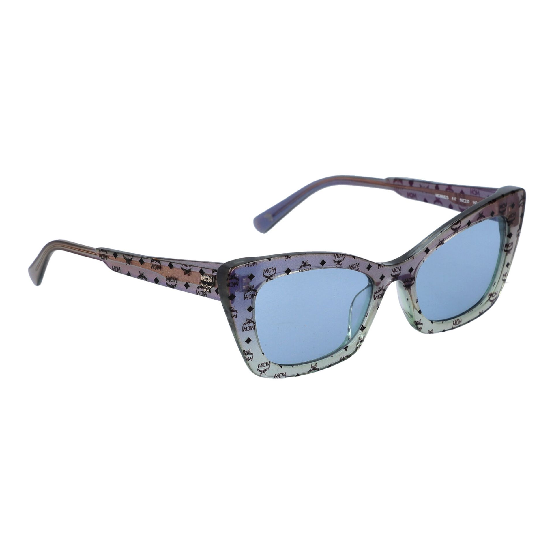 MCM Sonnenbrille "MCM682S". Leicht transparentes Gestell in Hellblau mit All-Over Mono - Image 2 of 5