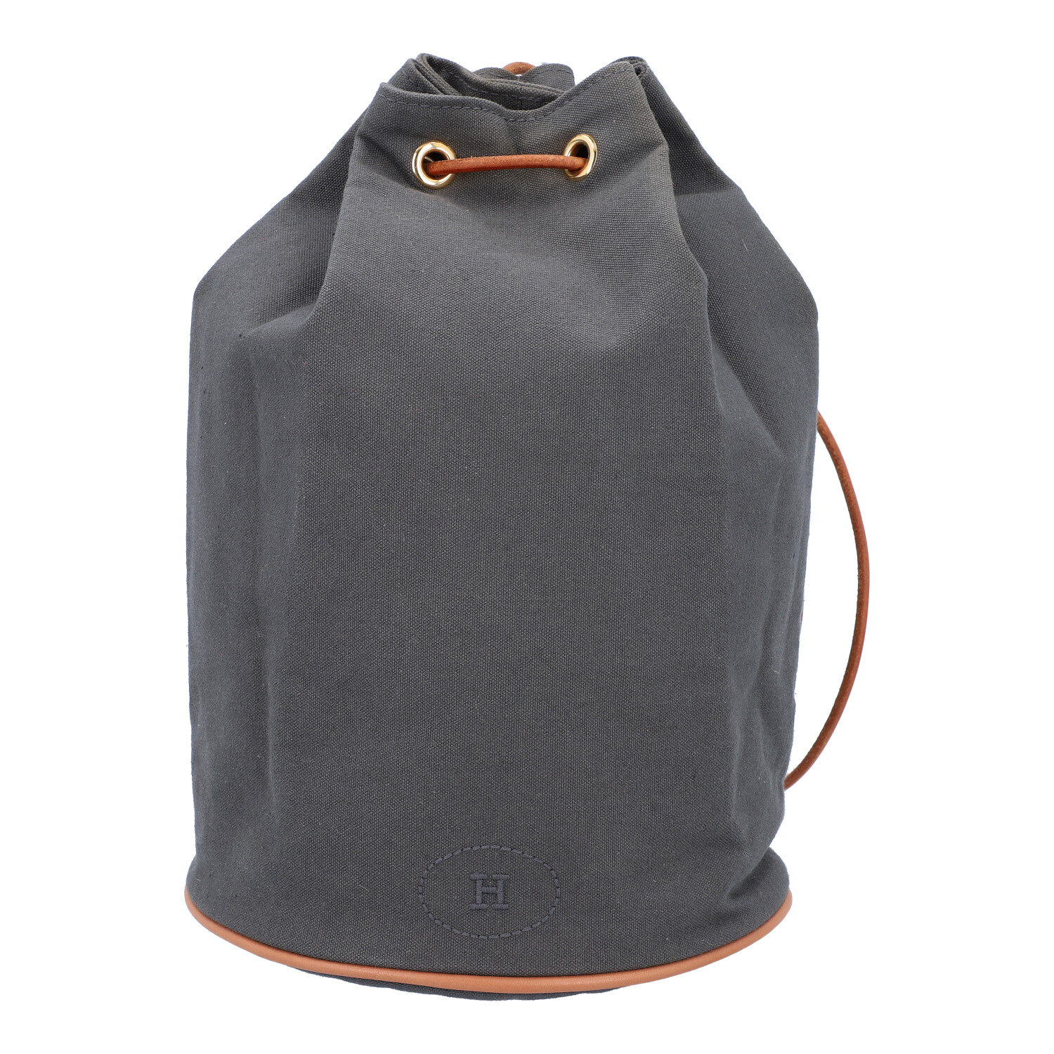 HERMÈS Beuteltasche "POLOCHON MIMILE CANVAS BACKPACK". Beuteltasche aus Baumwolle in