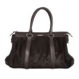 CELINE Henkeltasche. NP. ca.: 2.100,-€. Dunkelbraunes Glattleder, dunkelbraunes Pony