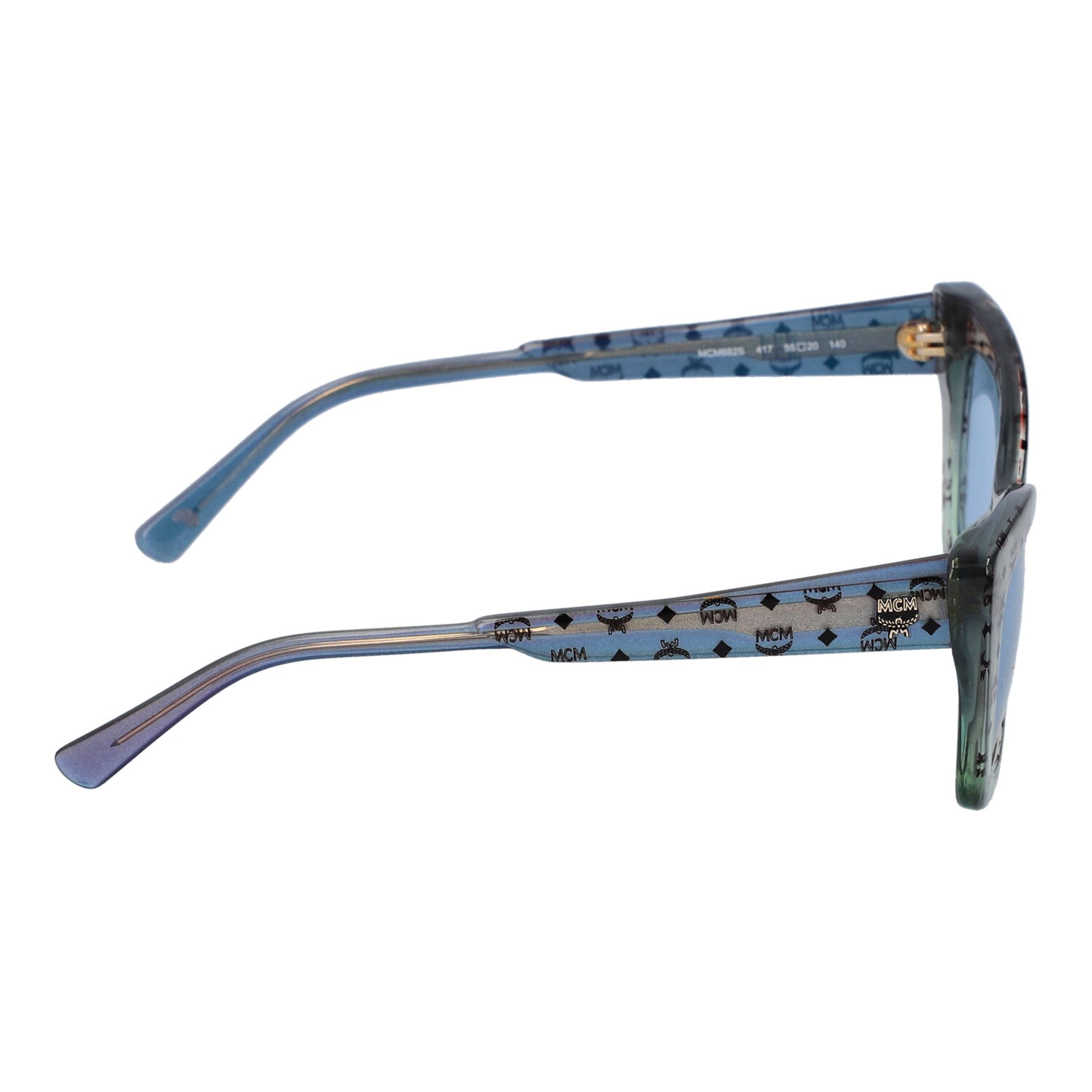 MCM Sonnenbrille "MCM682S". Leicht transparentes Gestell in Hellblau mit All-Over Mono - Image 3 of 5