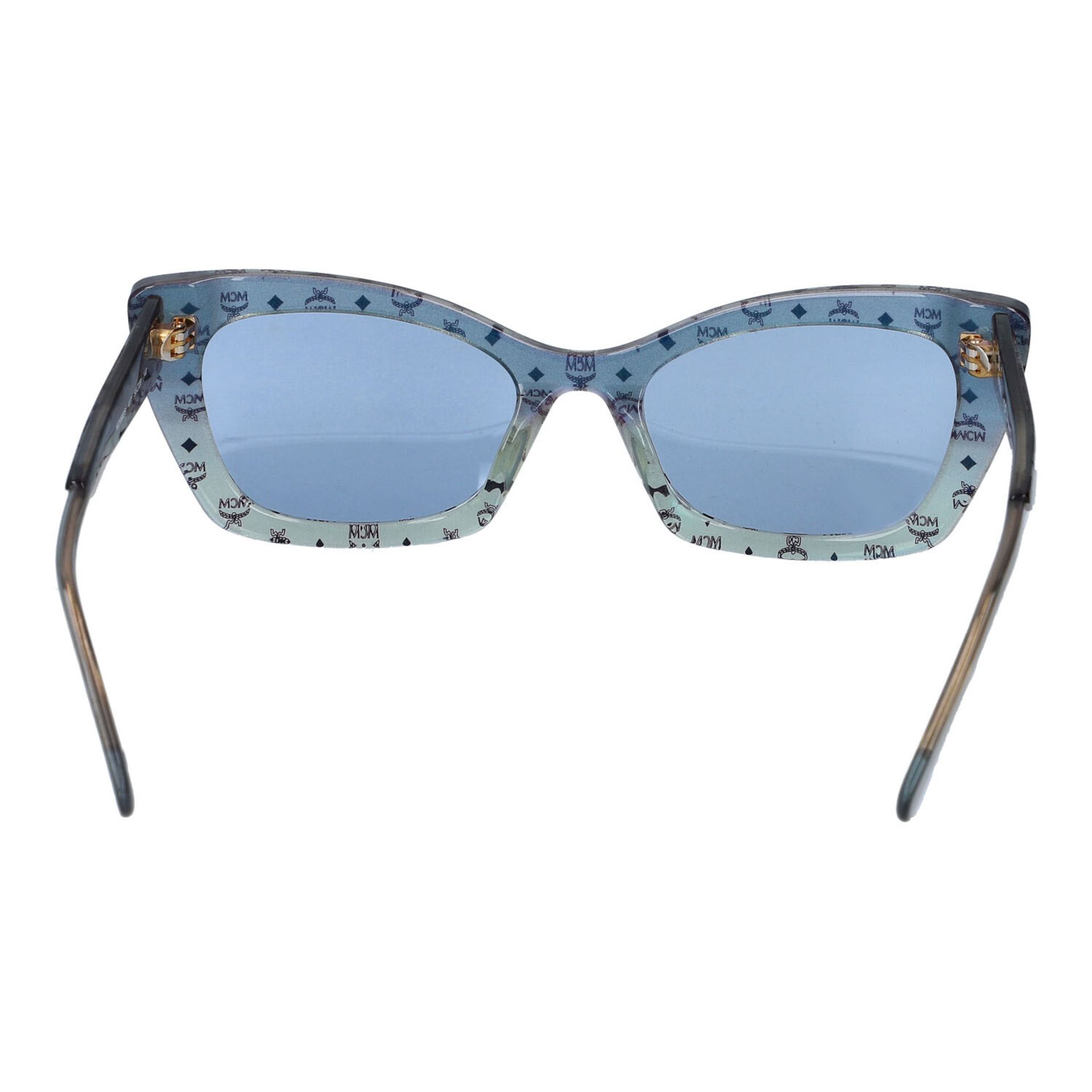 MCM Sonnenbrille "MCM682S". Leicht transparentes Gestell in Hellblau mit All-Over Mono - Image 4 of 5