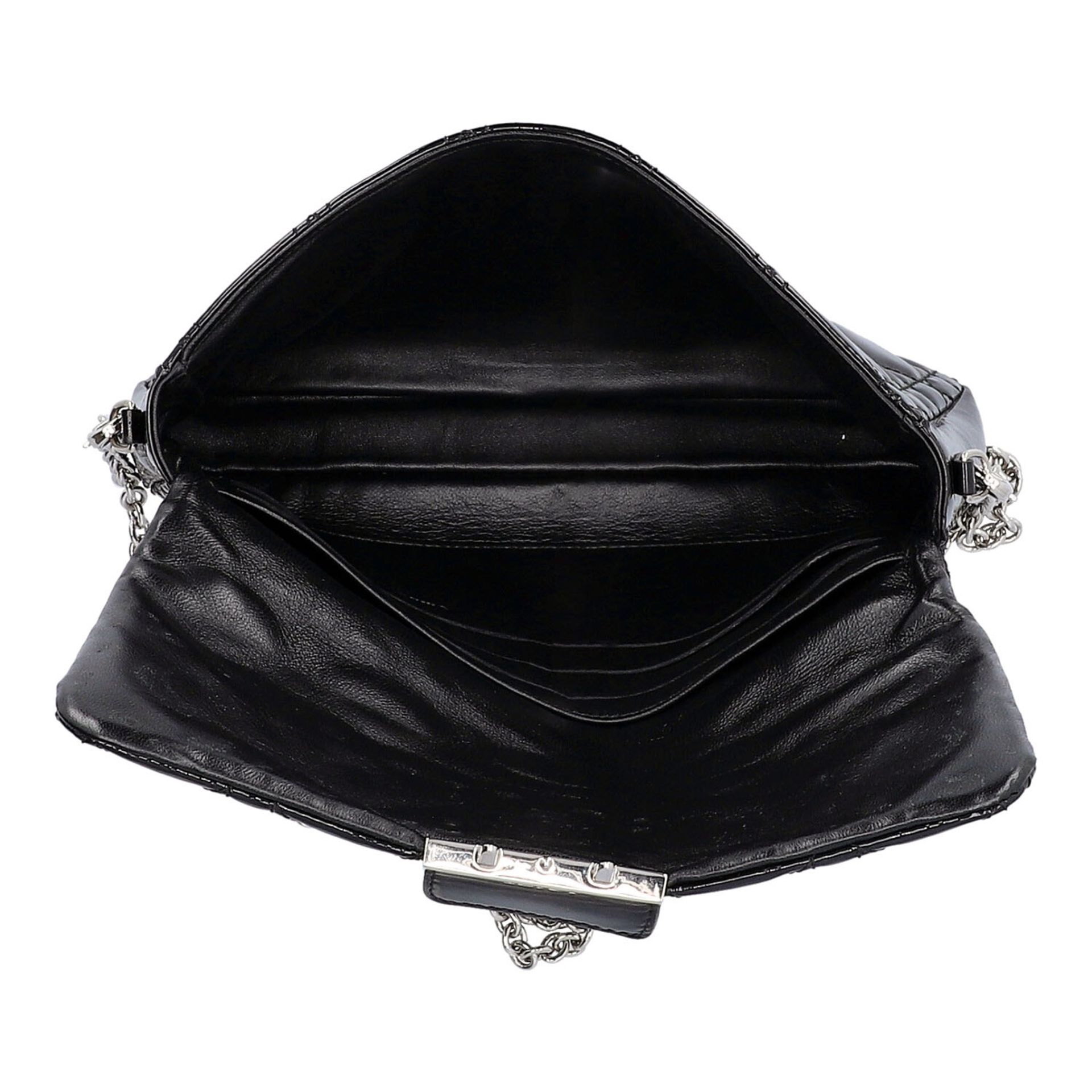 CHRISTIAN DIOR Abendtasche "MISS DIOR", NP.: 1.200,-€. Schwarzes Lackleder mit Canna - Bild 6 aus 8