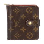 LOUIS VUITTON Portemonnaie "COMPACT ZIPPY", Koll.: 2004, NP.: 305,-€. Monogram Canva