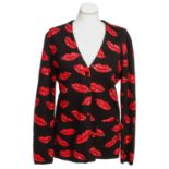 SAINT LAURENT Cardigan "LIP PRINT", Gr. ca. M.