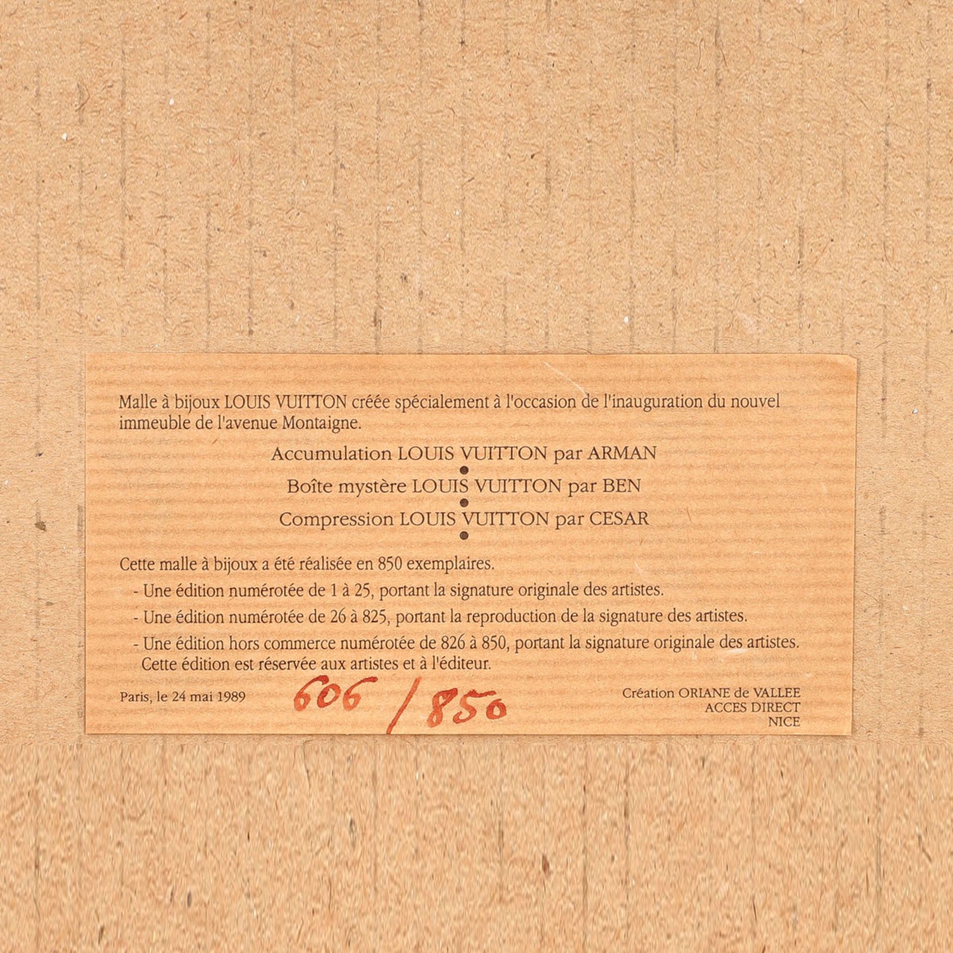 LOUIS VUITTON Schmuckbox "MALLE À BIJOUX", Koll.: 1989, limited Edition: 606/850. - Image 7 of 7