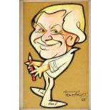 Tony Hart (British, 1925-2009). Caricature self portrait. 1968. Cut out mixed media / ink on