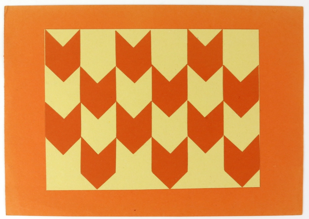 Tony Hart (British, 1925-2009). Four chequered designs, ink, collage and sponge picture, paper - Image 4 of 6