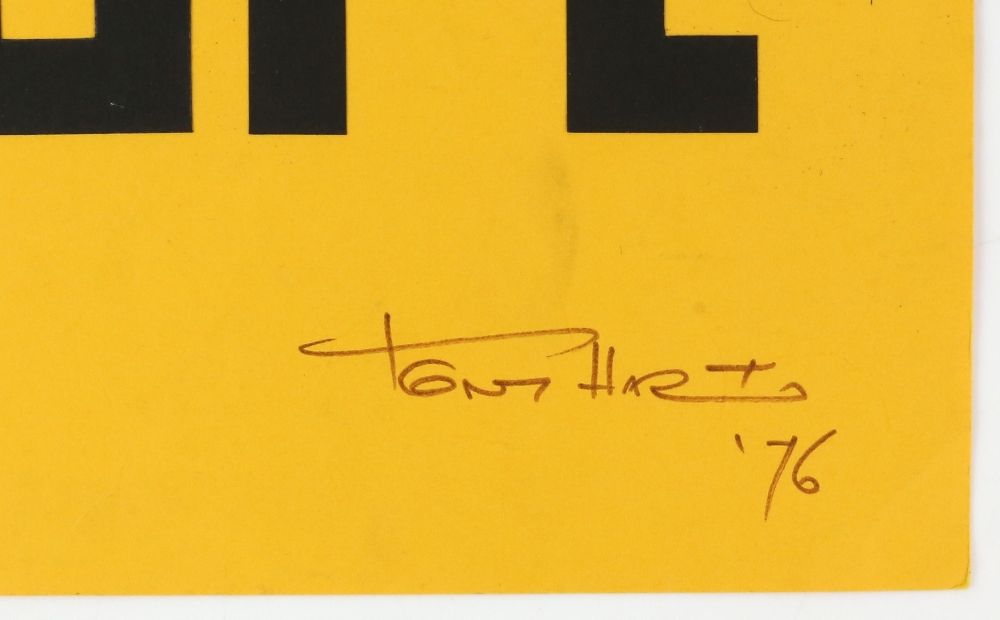 Tony Hart (British, 1925-2009). 'Take Hart'. Cut out card, lettering stuck on card. 1976. Signed and - Image 2 of 3