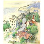 Tony Hart (British, 1925-2009). 'Sori, Prov di Genova,', landscape of Genova coastline,