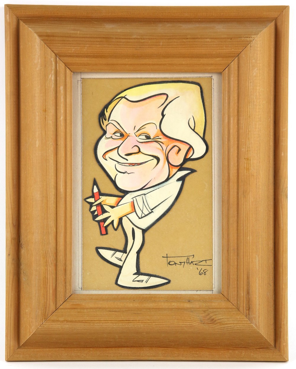 Tony Hart (British, 1925-2009). Caricature self portrait. 1968. Cut out mixed media / ink on - Image 2 of 2