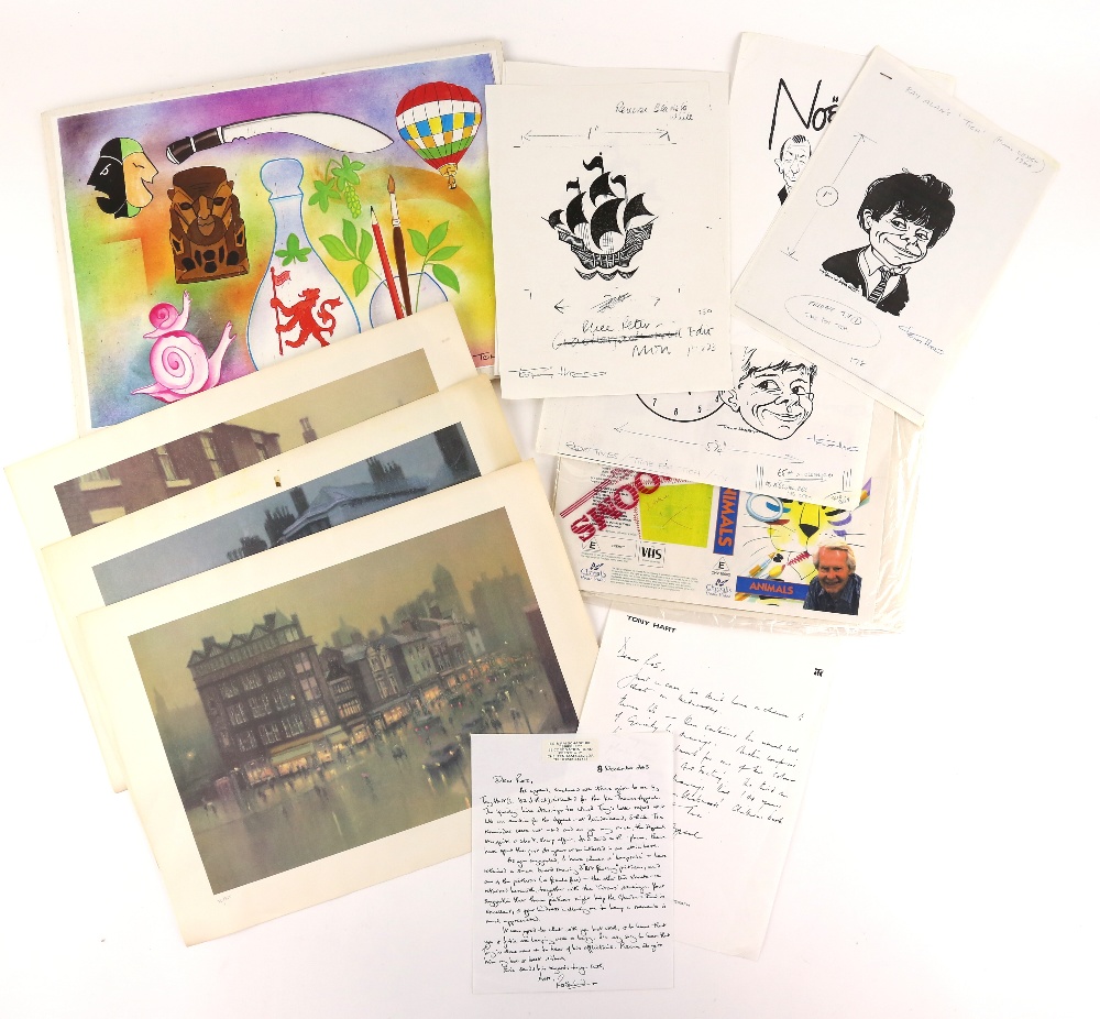 Tony Hart (British, 1925-2009). A collection of printed and photocopied material including: