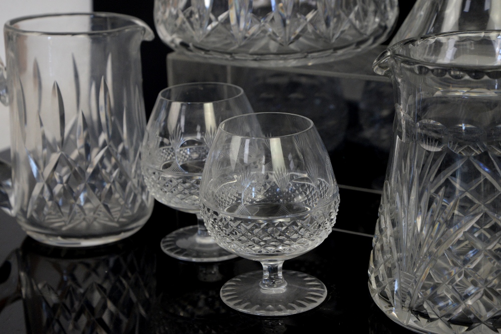 John Rocha Waterford two glasses and a carafe, cut glass bowl, jugs and brandy glasses - Image 7 of 8