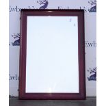 20th century rectangular wall mirror with bevelled glass plate, 75 x 106cm