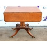 19th century mahogany Pembroke table with single frieze drawer octagonal base and splayed feet.