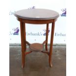 Inlaid mahogany circular occasional table, with undertier, on splayed legs, H76cm Diameter 61cm