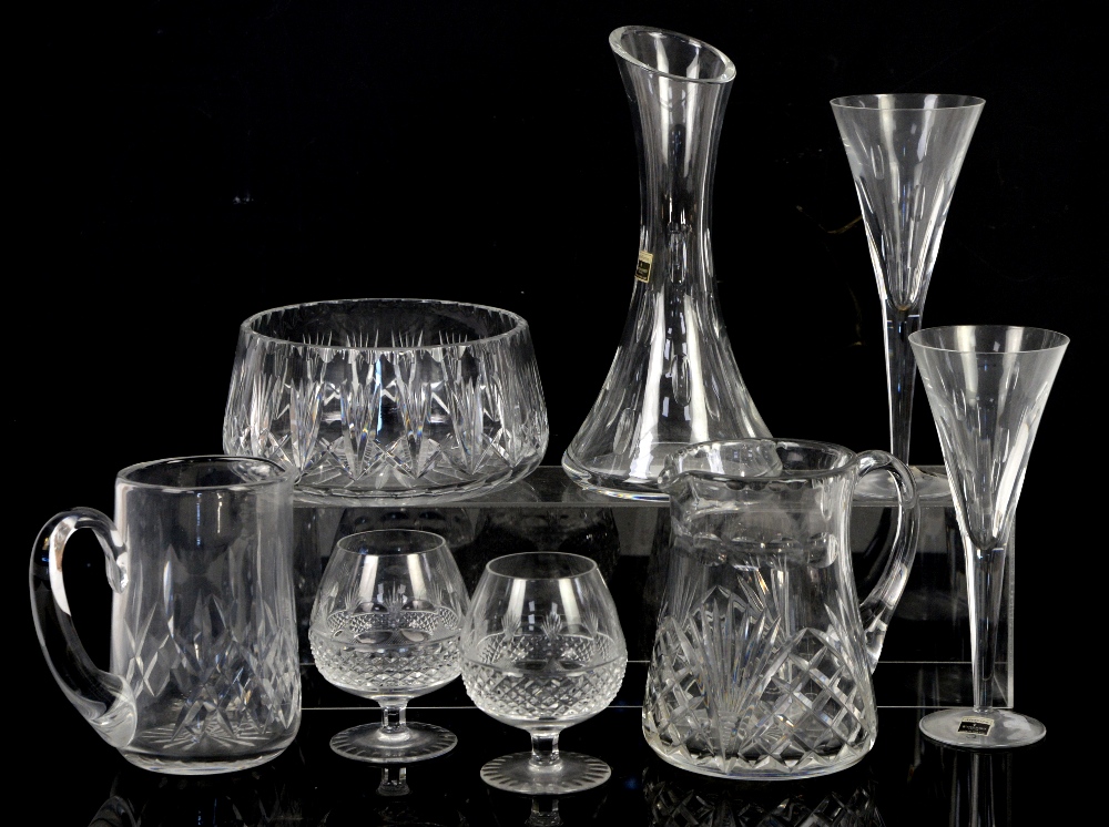 John Rocha Waterford two glasses and a carafe, cut glass bowl, jugs and brandy glasses - Image 2 of 8