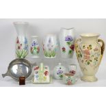 Collection of Radford pottery including cheese dish, vases etc, a late 19th century twin handled