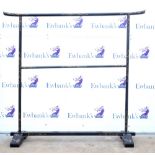 Japanese black lacquered kimono rail. 175W x 42D x 156H cm