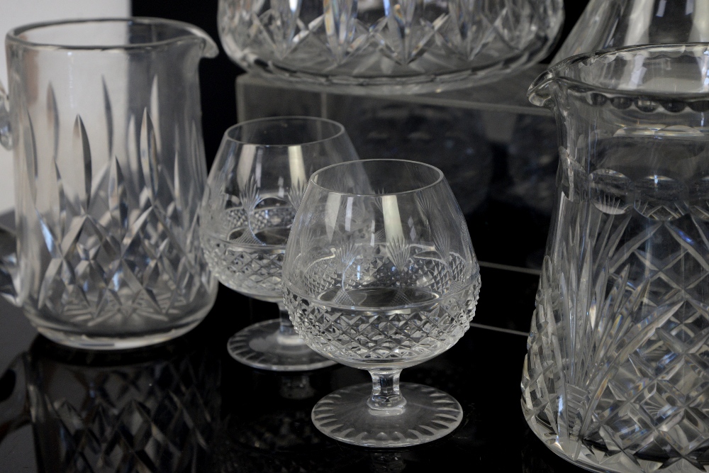 John Rocha Waterford two glasses and a carafe, cut glass bowl, jugs and brandy glasses - Image 8 of 8