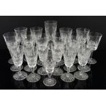 A collection of crystal glasses