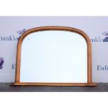 Contemporary overmantel mirror with bevelled glass plate, 84 x 113cm