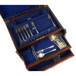 Part canteen of cutlery in wooden box Silver-platedDimensions - Height 24cm, Width 45cm, Depth 32.
