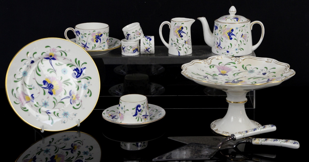 Coalport Pageant tea for 2 including cake stand, Coalport Wenlock Fruit teacups and saucers and