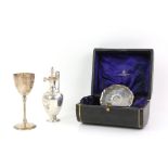 Victorian silver travel communion set, by Blunt, Wray & Co, London 1888, comprising chalice, paten