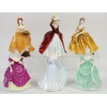 Coalport Ladies of Fashion figurines to include Margaret, Constance, Henrietta, Flair, Honor and