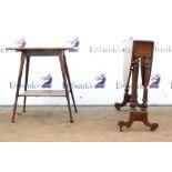 19th century mahogany Sutherland table together with a rectangular occasional table on turned