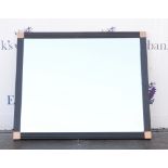 Contemporary black and gilt painted rectangular mirror, 77 x 93cm