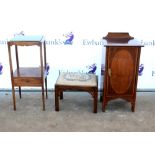 20th century mahogany bedside cupboard together with another mahogany bed side pot cupboard and