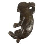 Bronze plaque of a bear cub, H20 x W46cm