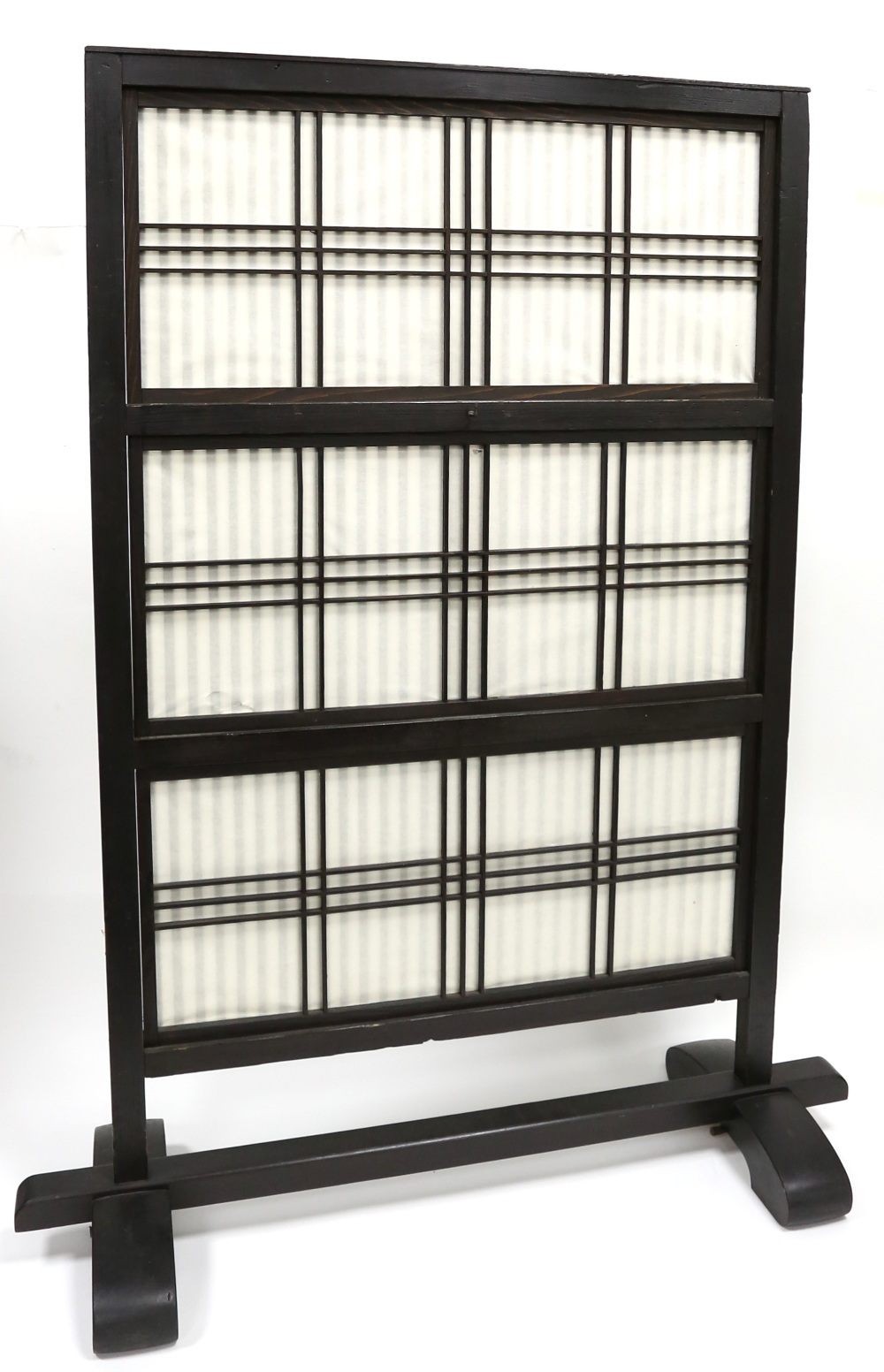 Japanese black lacquered screen 68W x 3D x 102H cm - Image 2 of 4