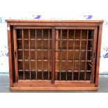 Stained pine Japanese side cupboard with sliding doors 86W x 40D x 66H cm