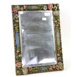 Barbola mirror with bevelled rectangular glass plate, on easel support, 46 x 33cm