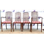 Set of six 20th century mahogany dining chairs, to include two carvers (6)