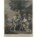 19th century black and white print AFTER PETRUS CORTONENSIS, 'The Finding of Romulus & Remus', The