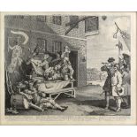 After William Hogarth (1697-1764), two reproduction prints France Plate 1, & England Plate 2