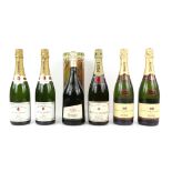 One bottle of Moet & Chandon Epernay Champagne, two bottles of Etienne Dumont Epernay Brut