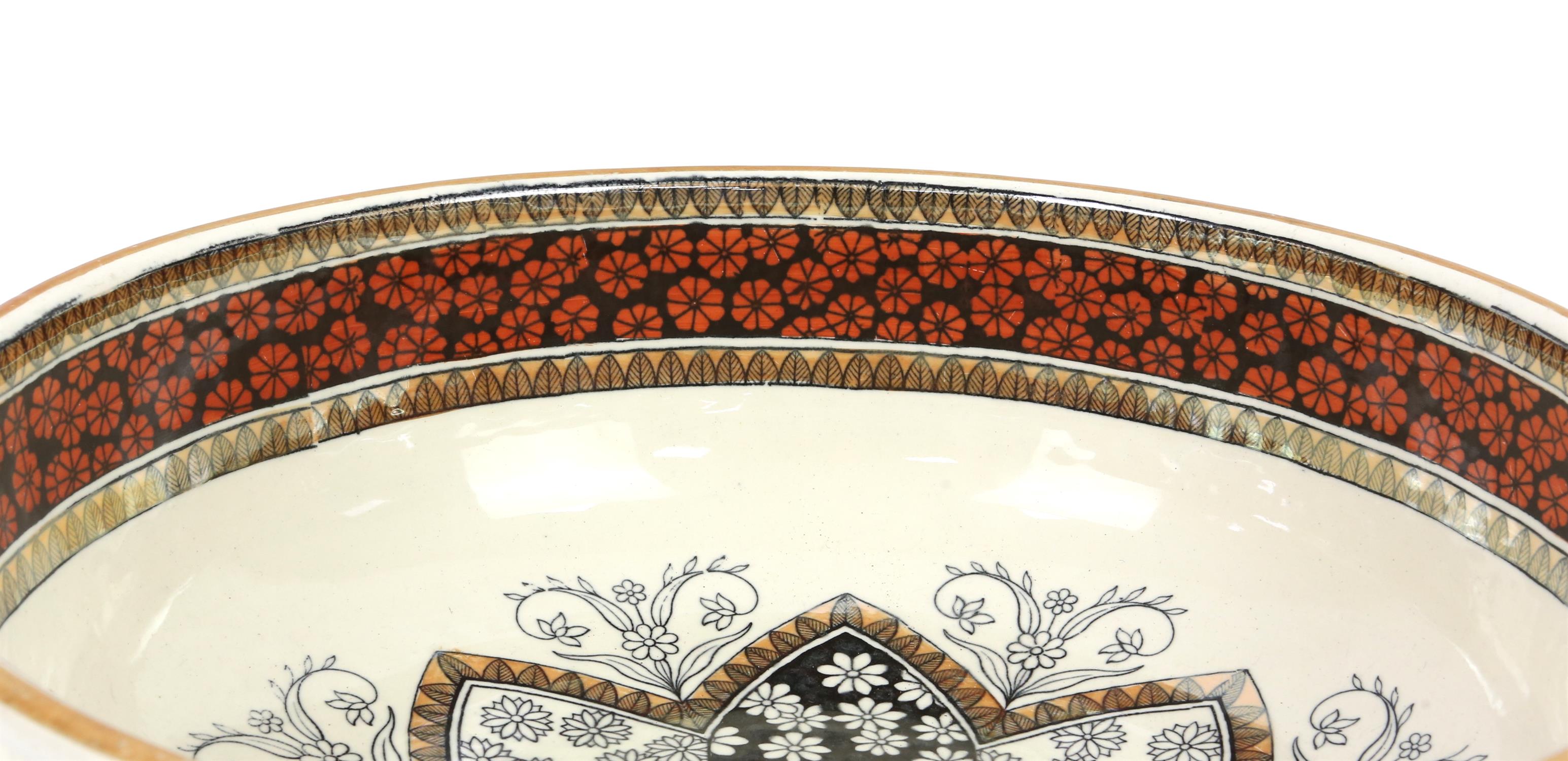 Copeland 'The Ashburne' Aesthetic movement washbowl and jug, the sides moulded in bamboo pattern, - Image 12 of 22