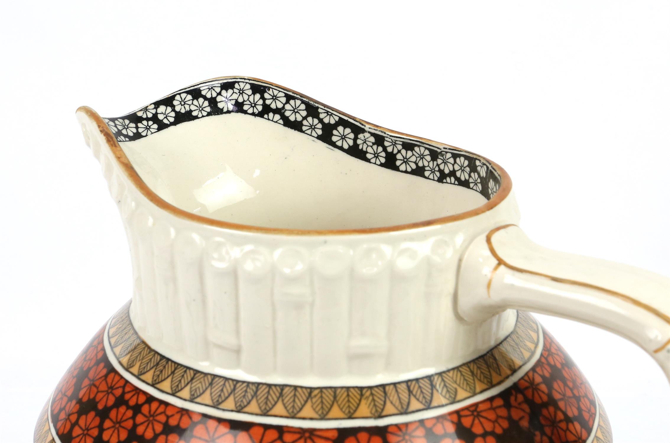 Copeland 'The Ashburne' Aesthetic movement washbowl and jug, the sides moulded in bamboo pattern, - Image 9 of 22