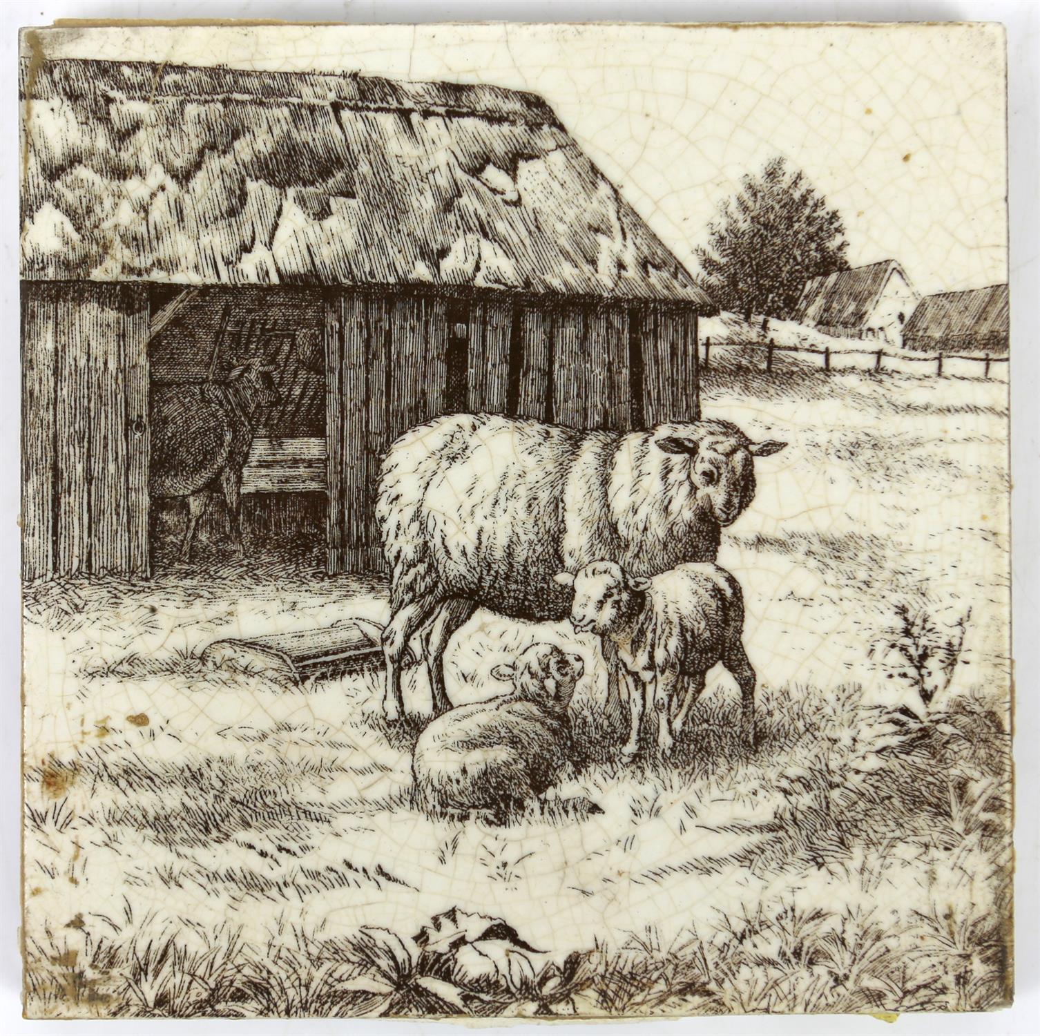 William Wise (1847-1889) for Minton China Works, set of six tiles depicting cattle, - Image 4 of 26