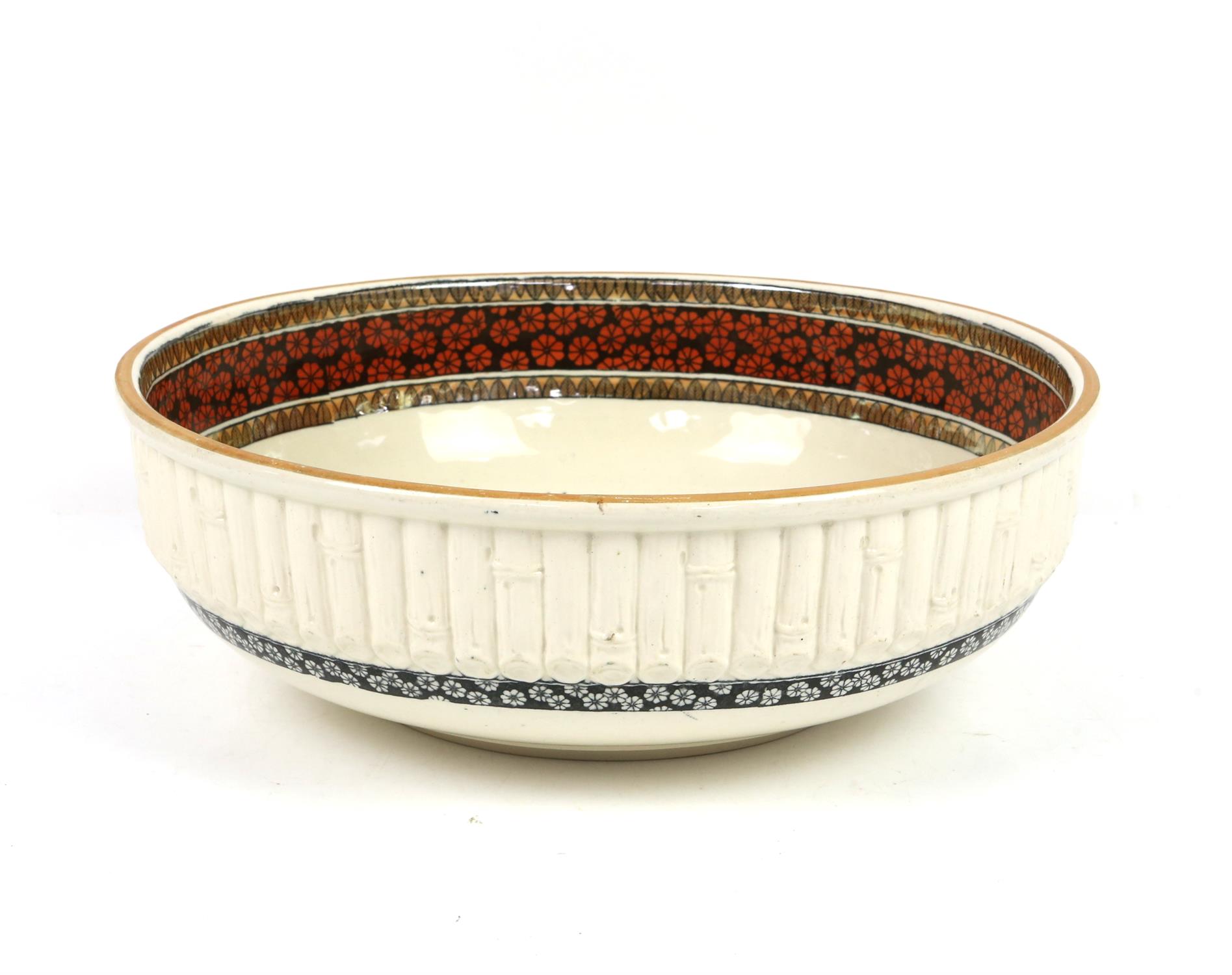 Copeland 'The Ashburne' Aesthetic movement washbowl and jug, the sides moulded in bamboo pattern, - Image 11 of 22