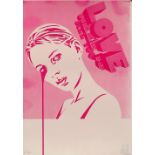 Pure Evil (b.1968), Kate Moss, limited edition print, numbered 57/100, rolled, signed in pencil