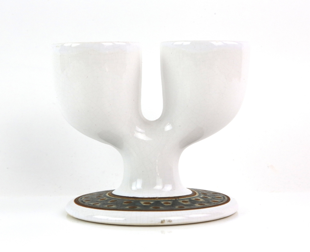 Troika pottery three double egg cups, one stamped 'Troika St. Ives' to base, h9 x w10. - Image 13 of 20