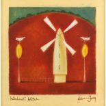 Adam Barsby (British, b.1969). 'Windmill Watch', acrylic on paper, signed and titled to lower