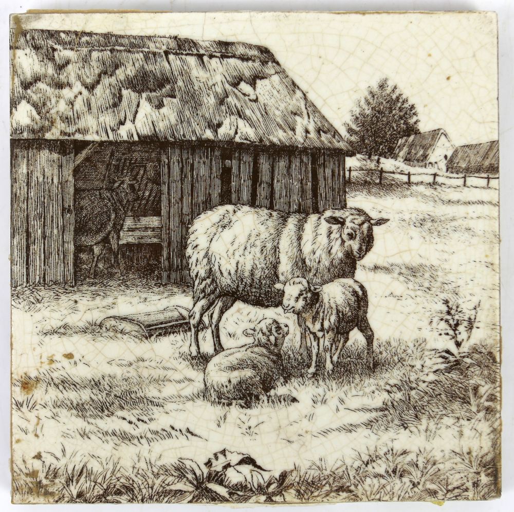 William Wise (1847-1889) for Minton China Works, set of six tiles depicting cattle, - Image 19 of 26