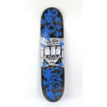 Pure Evil (b.1968), 'Elvisly Yours Blue Bunny's Skateboard, Pure Evil & Keith Haring X (Alien