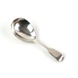 Fiddle pattern Victorian silver caddy spoon by Henry Holland, London 1864
